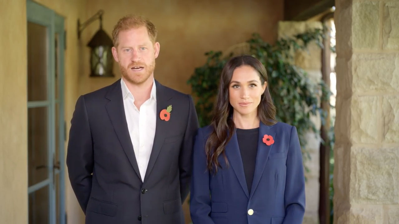 Prince Harry and Meghan Markle matching blue blazers video