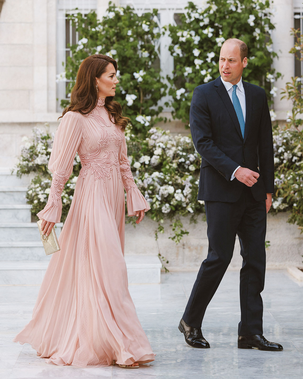 Prince William and Kate Middleton at Crown Prince Hussein's wedding to Rajwa Al-Saif