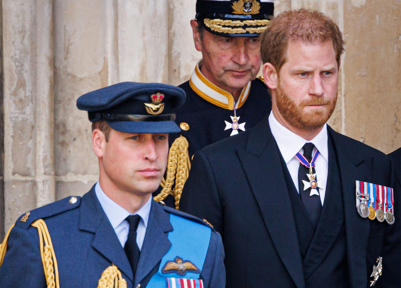 Prince William and Prince Harry state funeral of Queen Elizabeth II