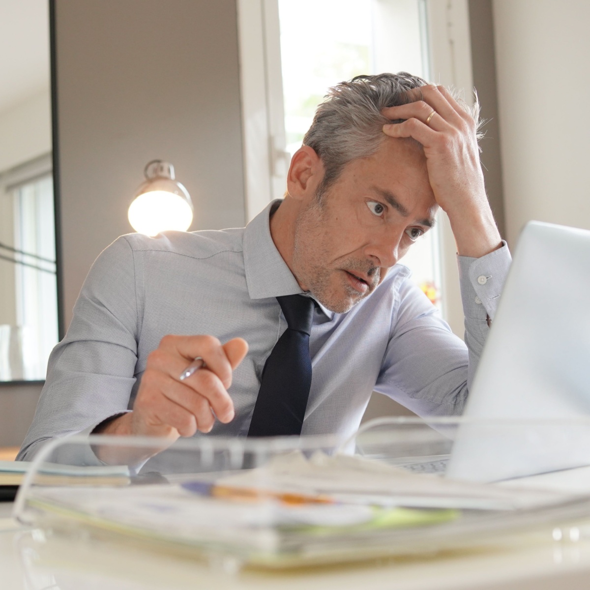 stressed older man