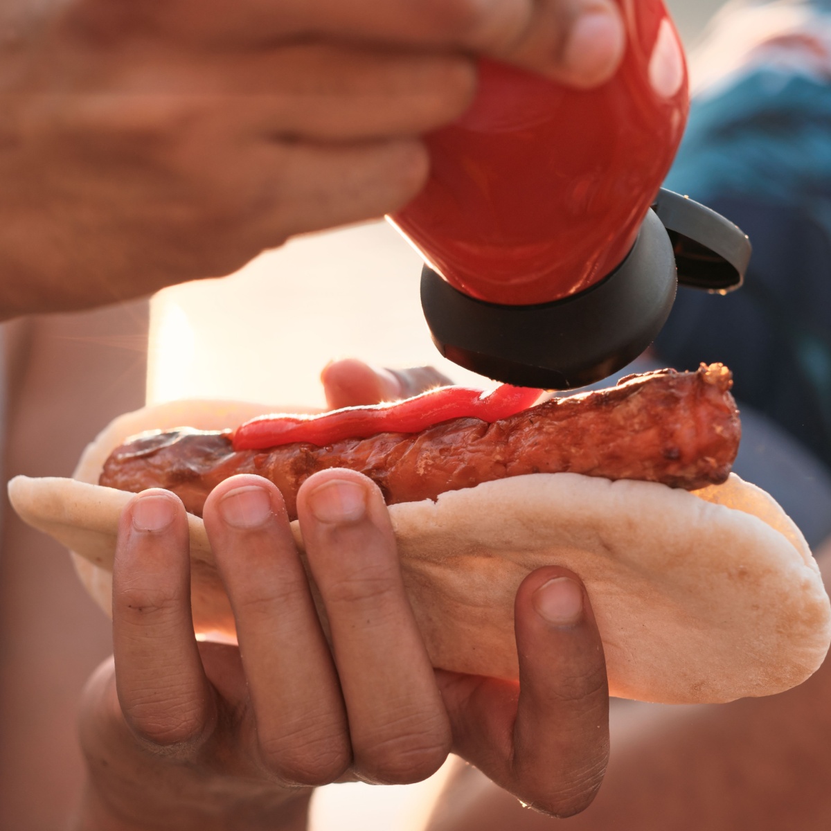 hot dog with ketchup