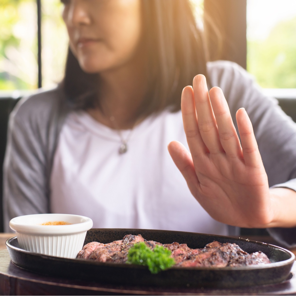 woman refusing to eat