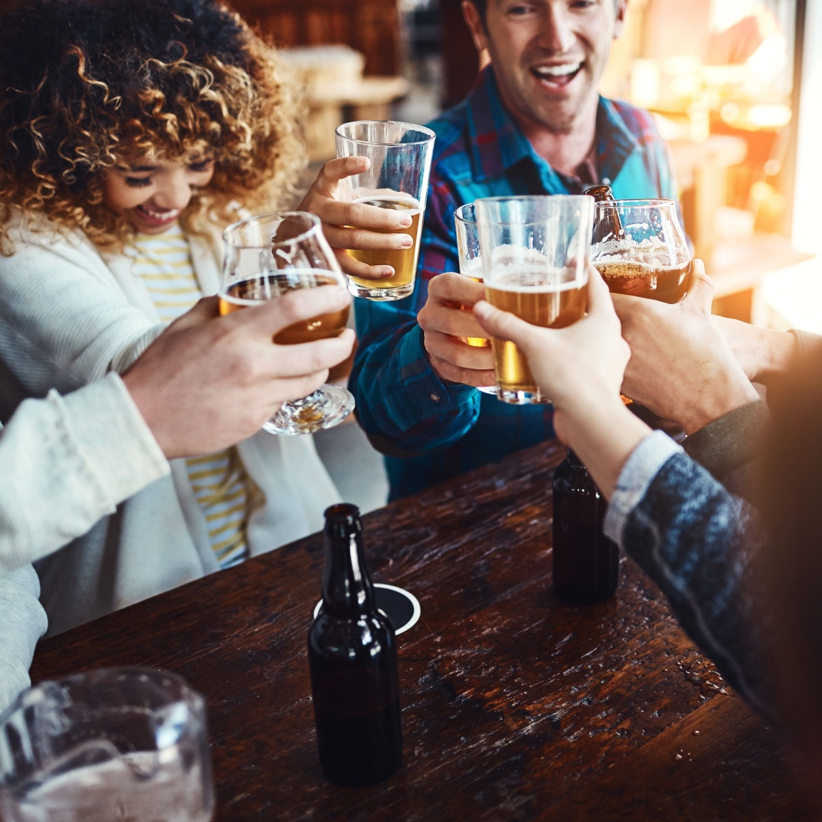 people drinking beer