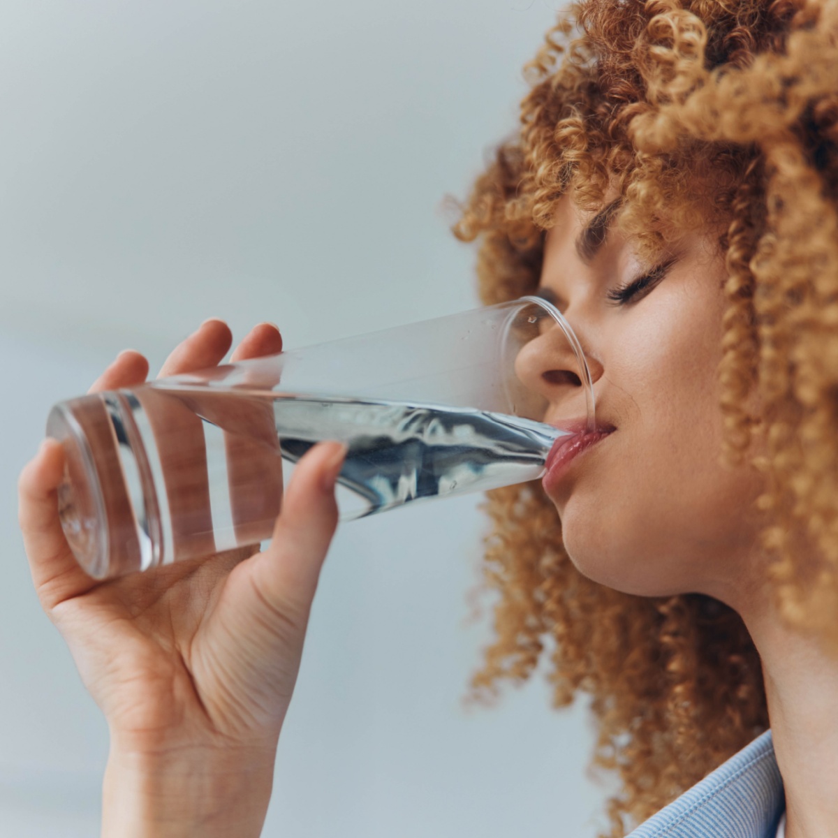 lady drinking water