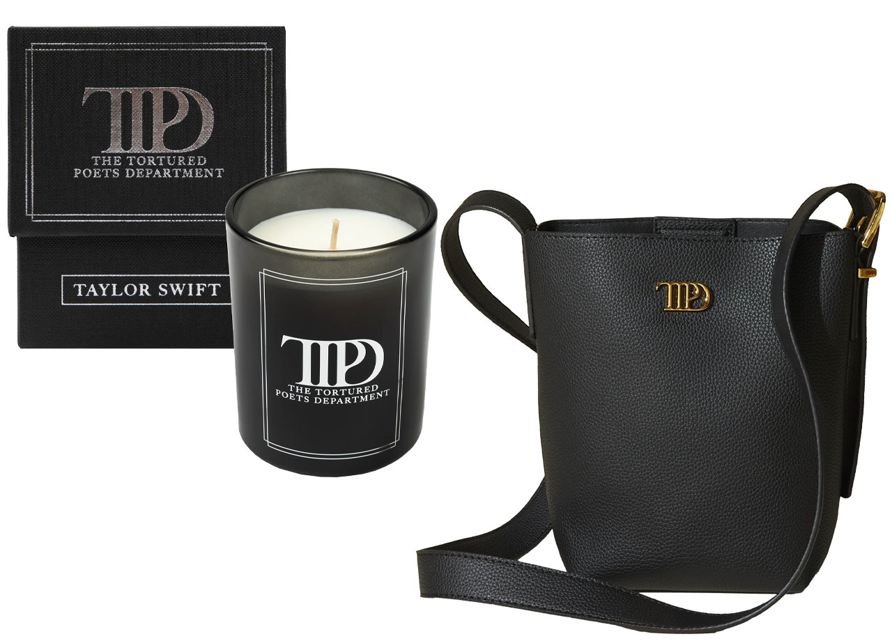 Taylor Swift The Tortured Poets Department candle and purse