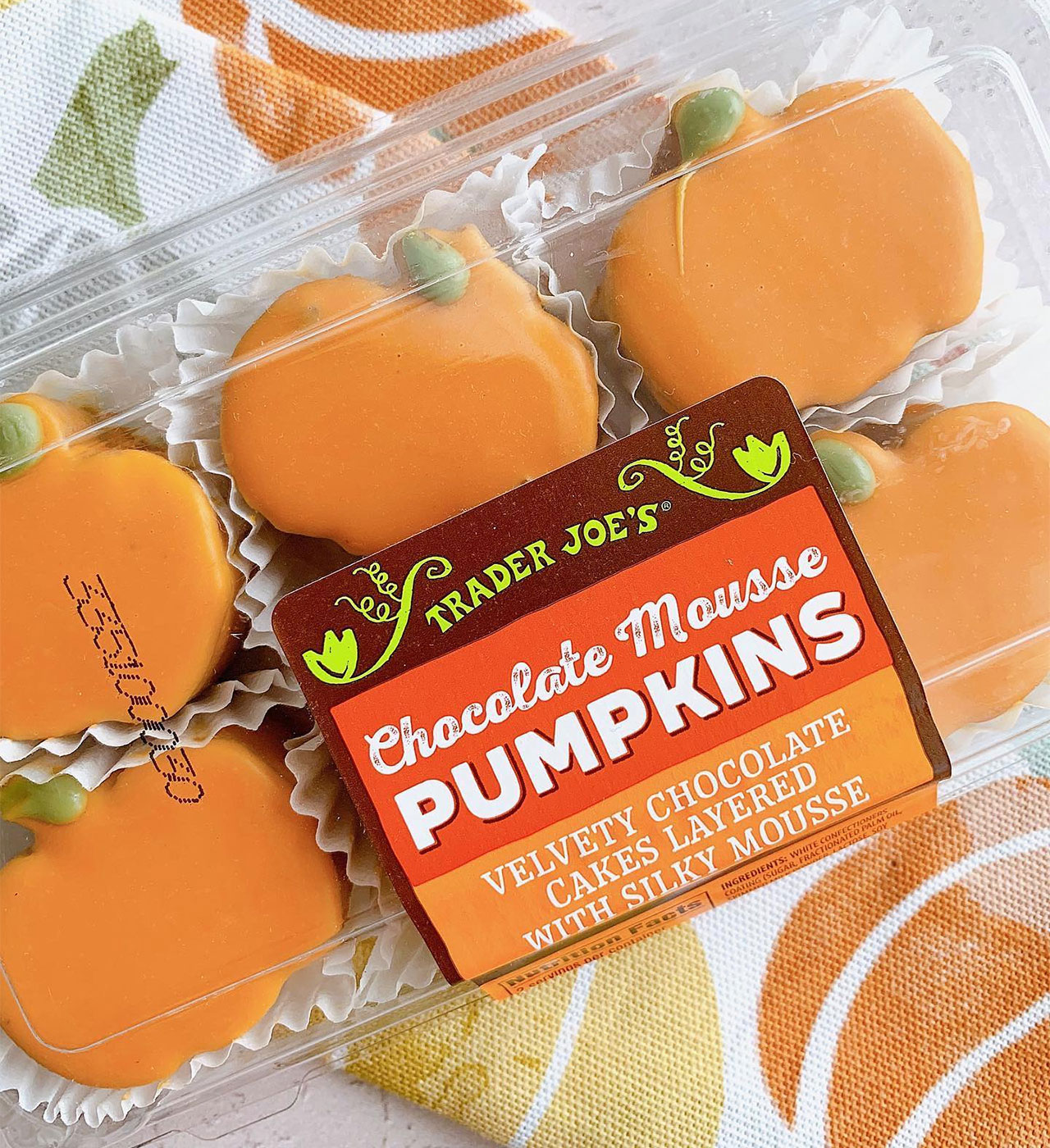 Trader Joe's chocolate mousse pumpkins