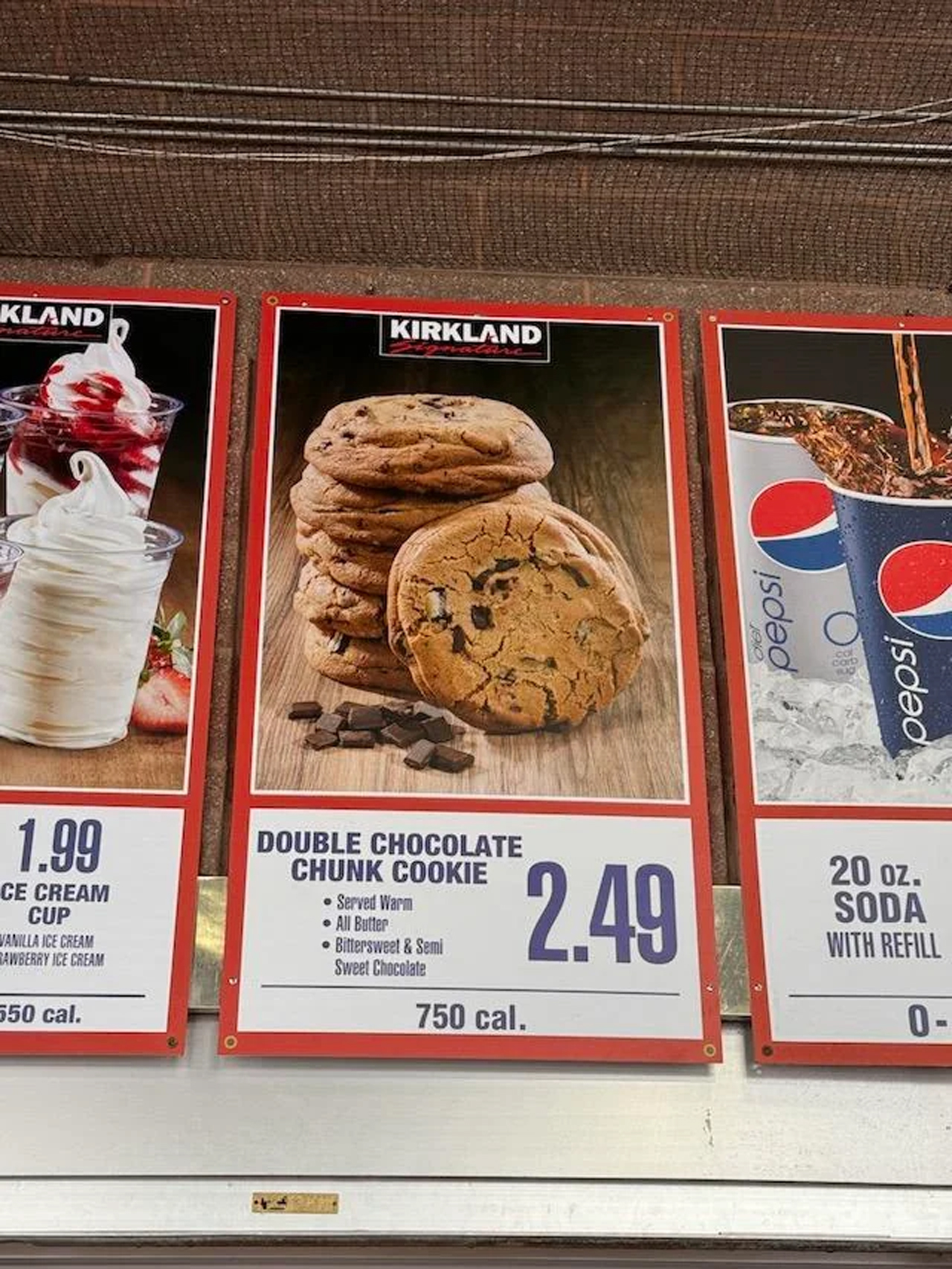 Costco food court cookie on the menu