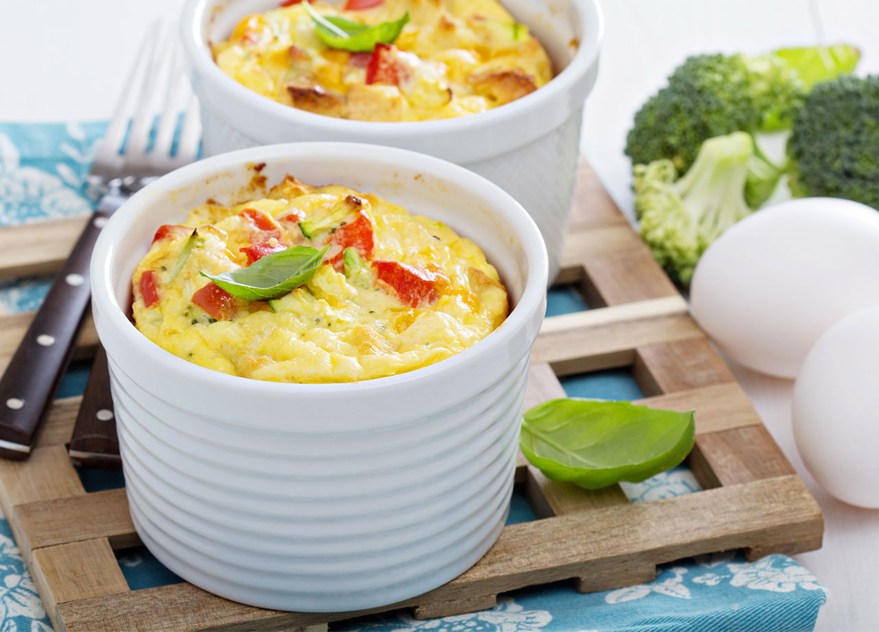 egg and vegetable ramekin