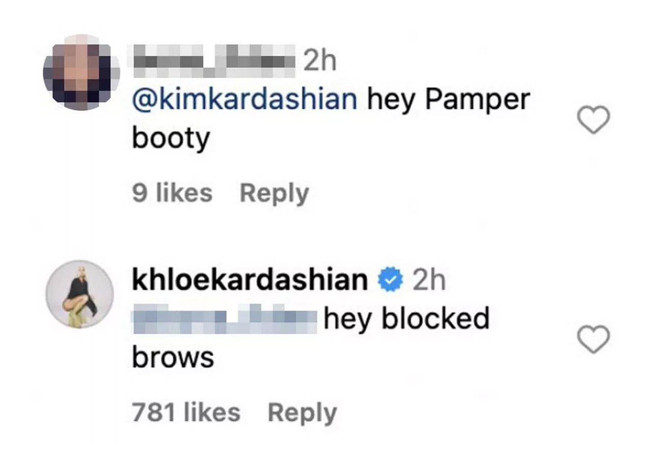 Khloe Kardashian blocked brows comment