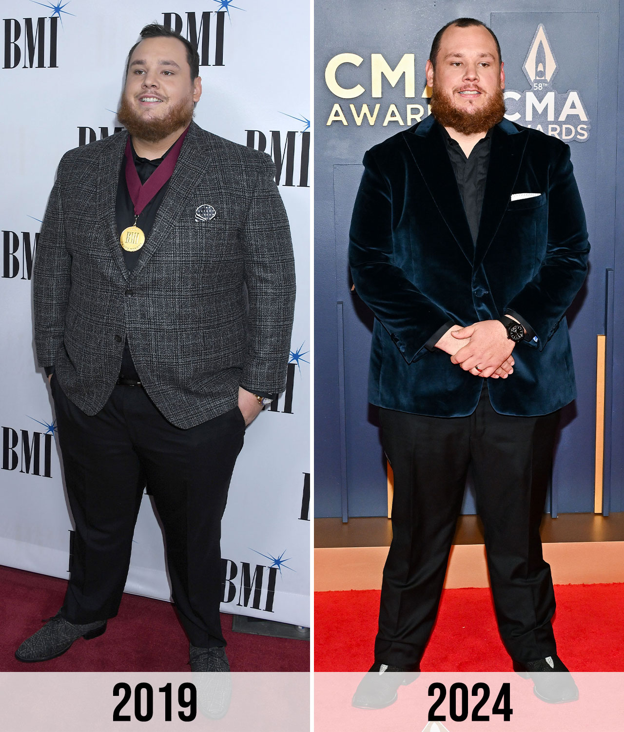 luke combs before and after weight loss transformation 2019 to 2024