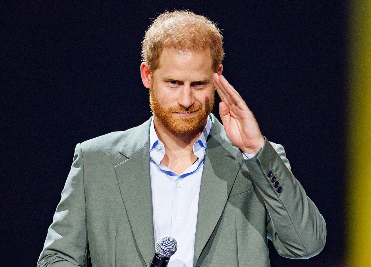 Prince Harry saluting