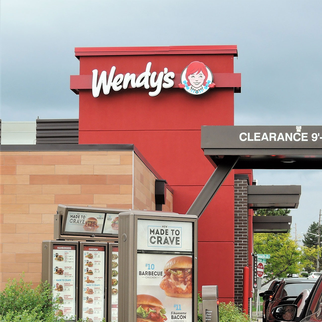 Wendys drive thru with menu visible