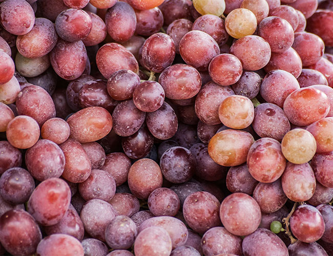 red grapes pile close-up