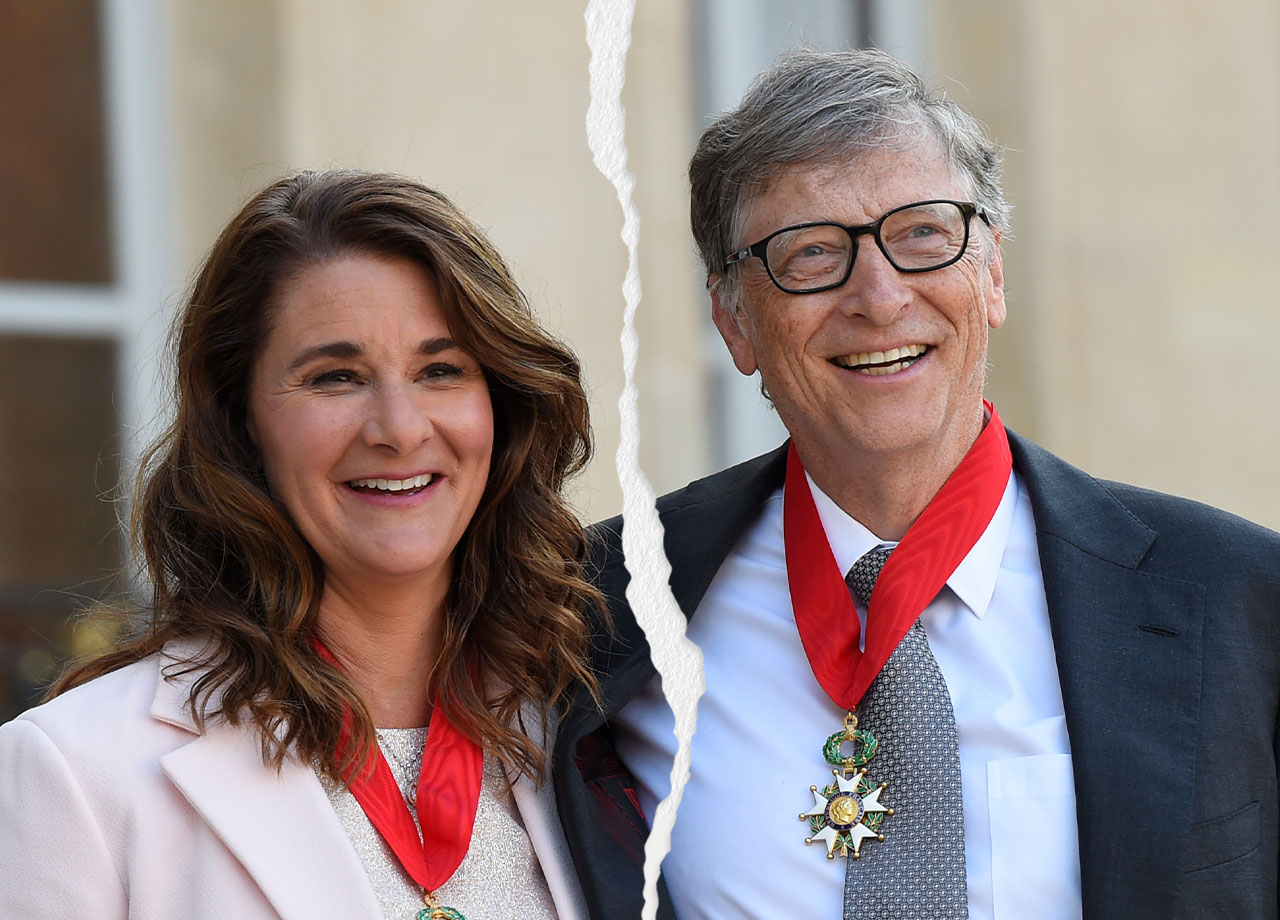 Bill Gates and Melinda Gates torn photo