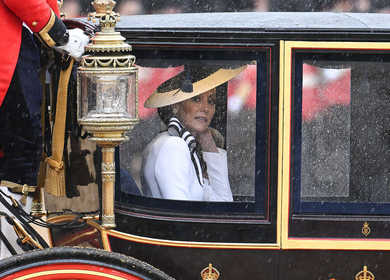 Kate Middleton in a carriage at Trooping the Color 2024