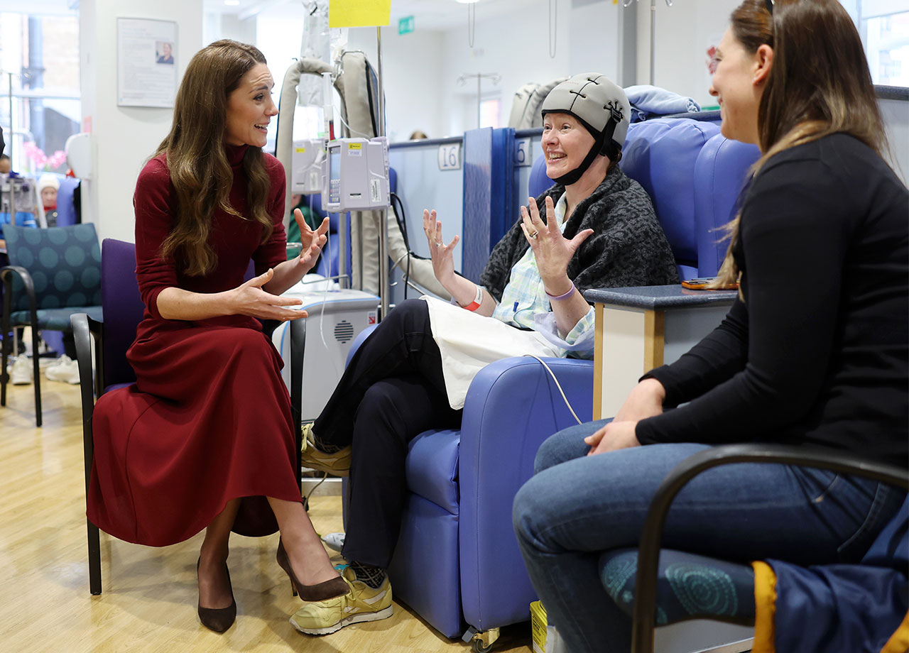 Kate Middleton visits the Royal Marsden Hospital in London