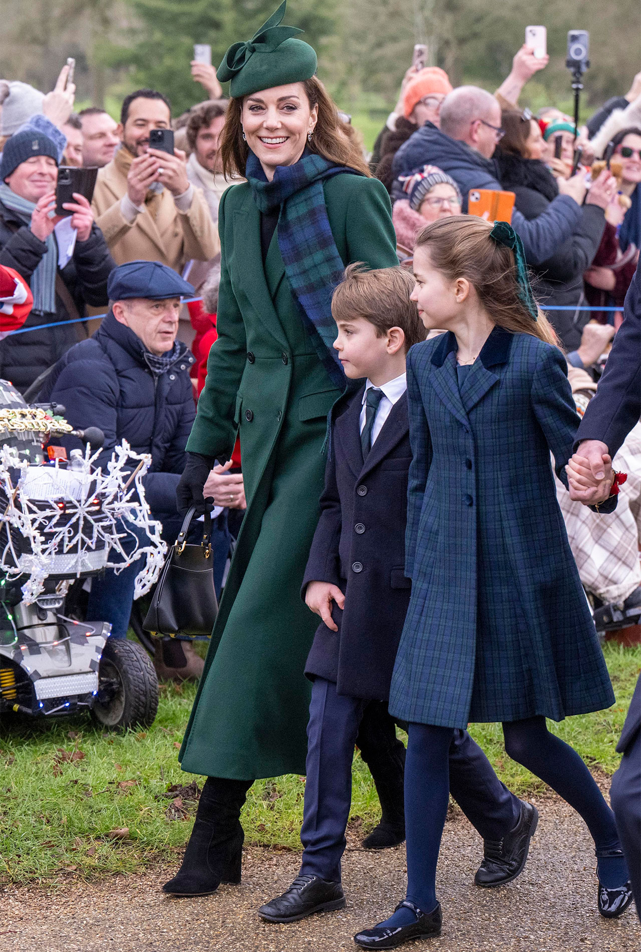 Kate Middleton with children on Christmas morning 2024