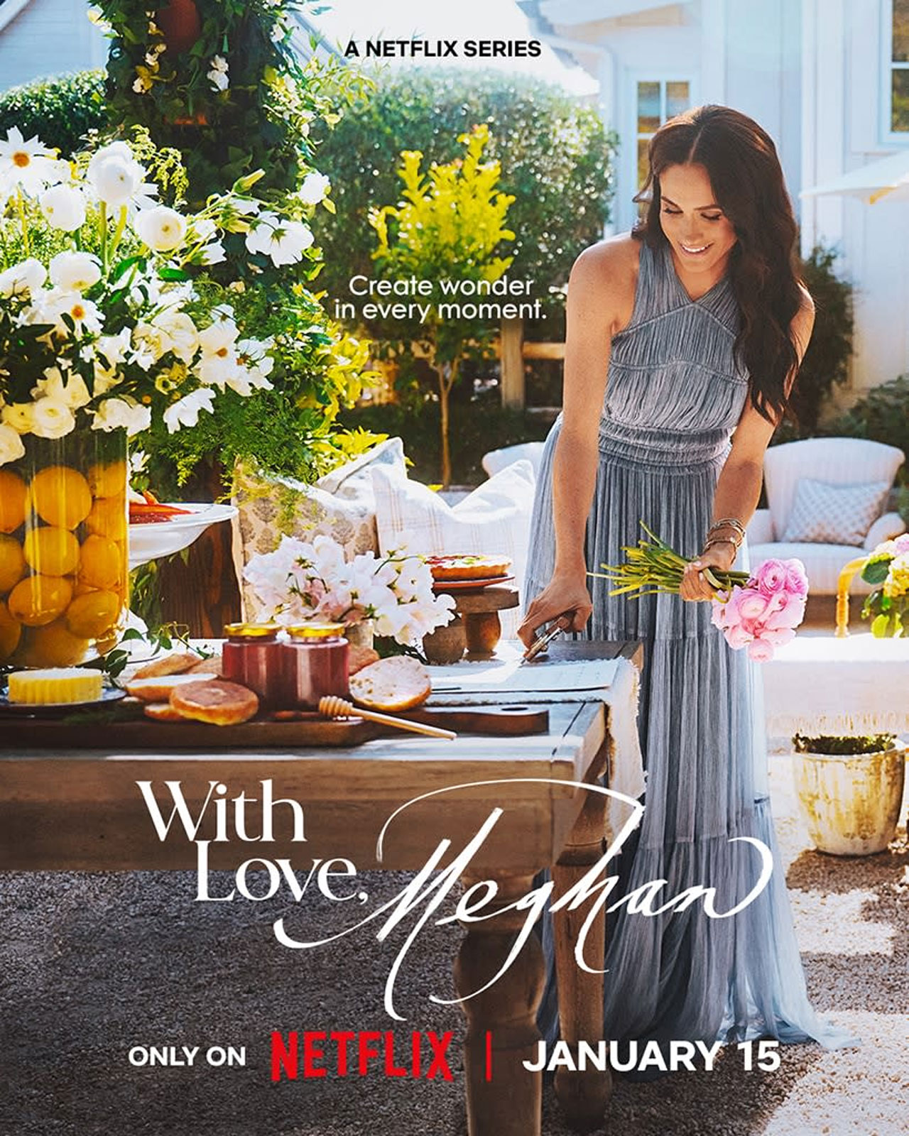 Meghan Markle Netflix With Love Meghan poster blue Ulla Johnson dress