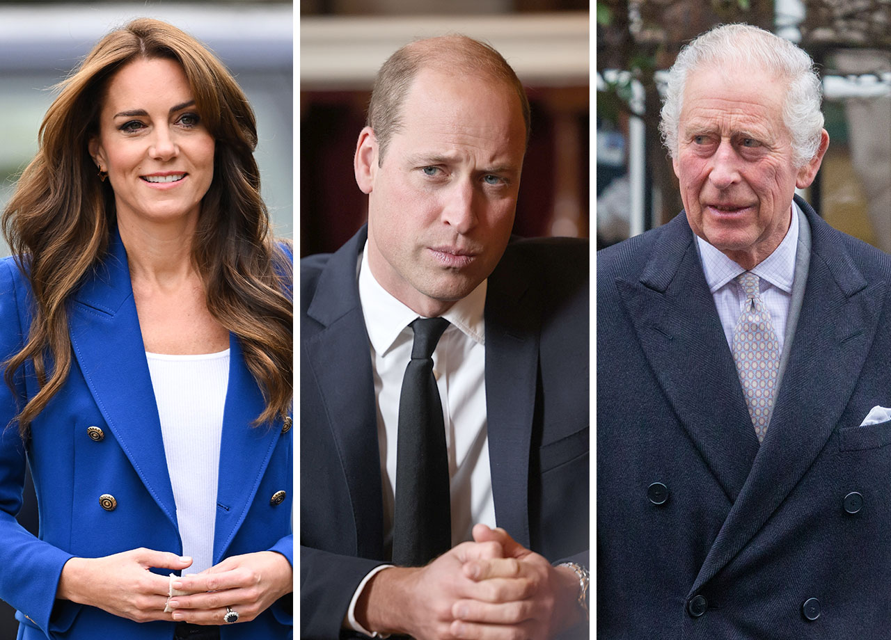 Prince William with King Charles and Kate Middleton