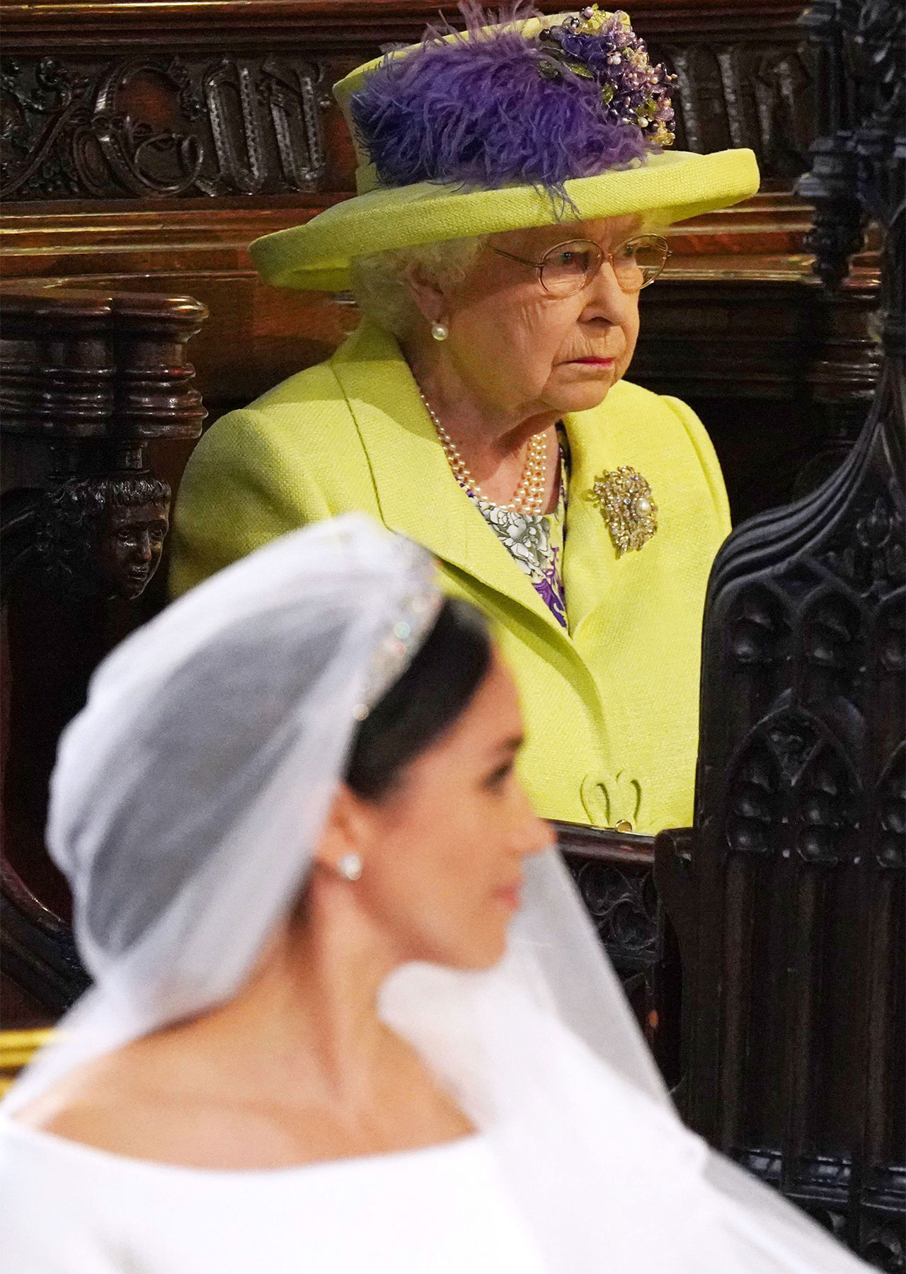 Queen Elizabeth and Meghan Markle at royal wedding