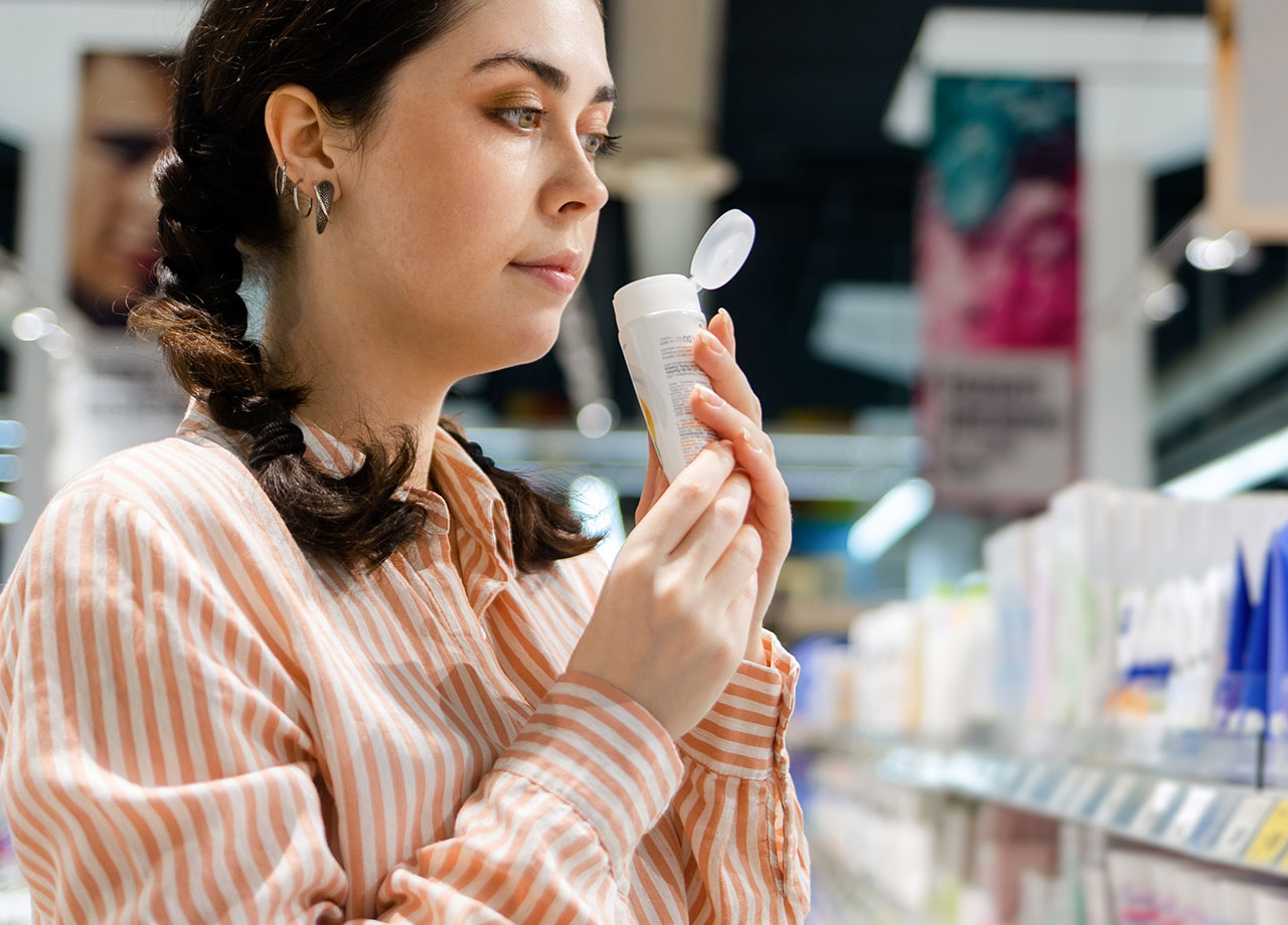 woman-smelling-hair-product