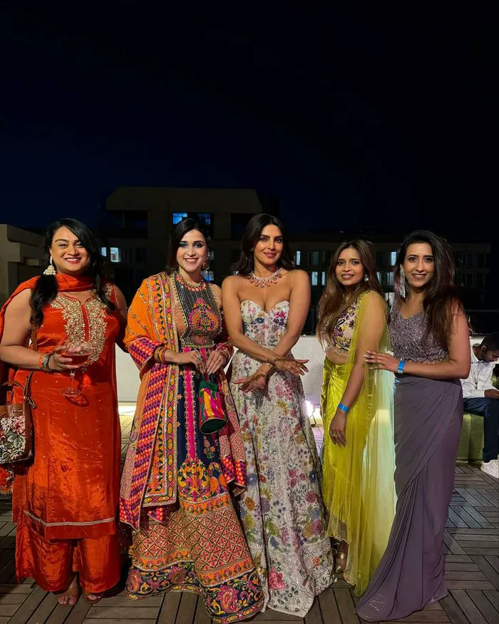 Priyanka Chopra at her brother's wedding with guests