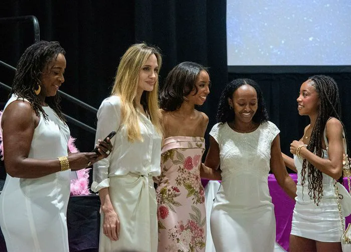 Angelina Jolie and Zahara Jolie at Women in Training Inc.'s Annual Mother-Daughter Brunch