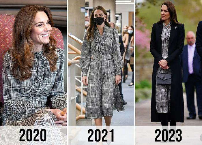 Kate-Middleton-wearing-Zara-houndstooth-tieneck-dress-in-2020-2021-2023