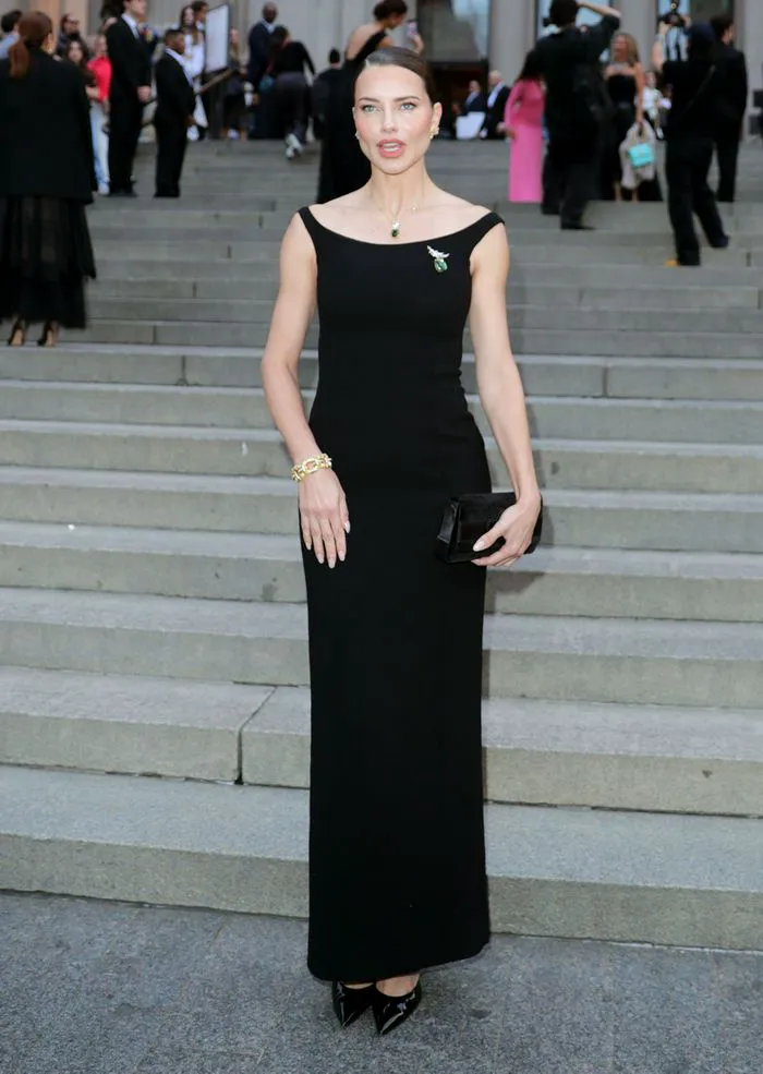 Adriana Lima black dress Tiffany Co Blue Book 2025