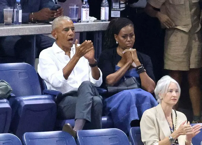 Barack and Michelle Obama at US Open 2024