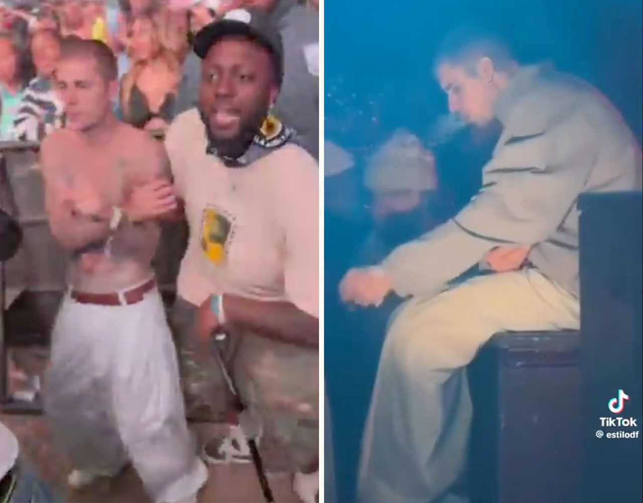 Justin Bieber looking unwell at Coachella 2025