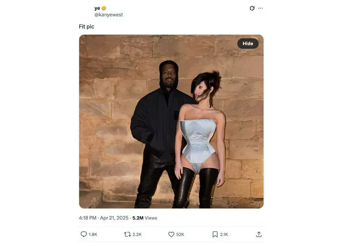 Kanye West and Bianca Censori on Twitter