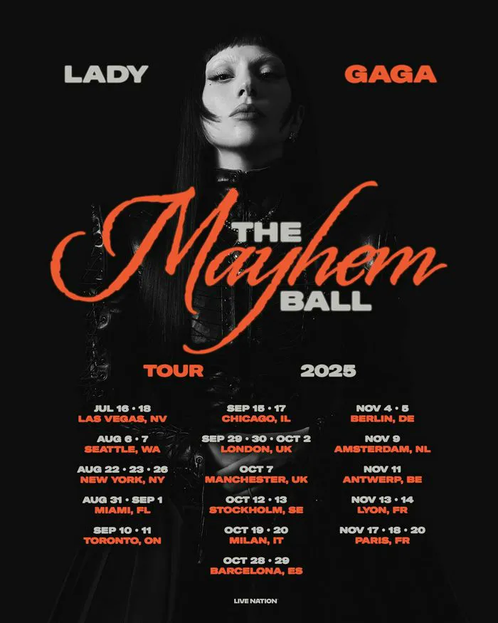 Lady Gaga Mayhem Ball Tour poster