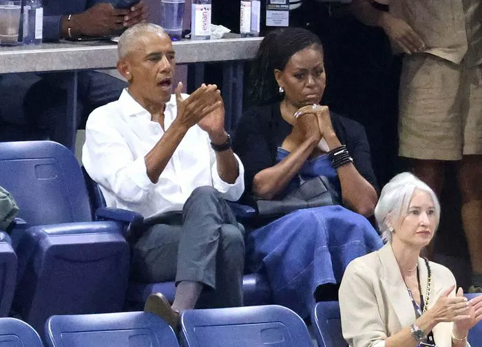 Michelle Obama and Barack Obama at US Open NYC 2024