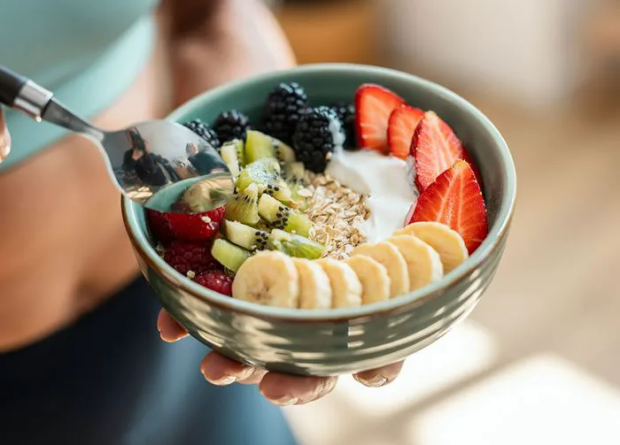 Bowl of yogurt and fruit