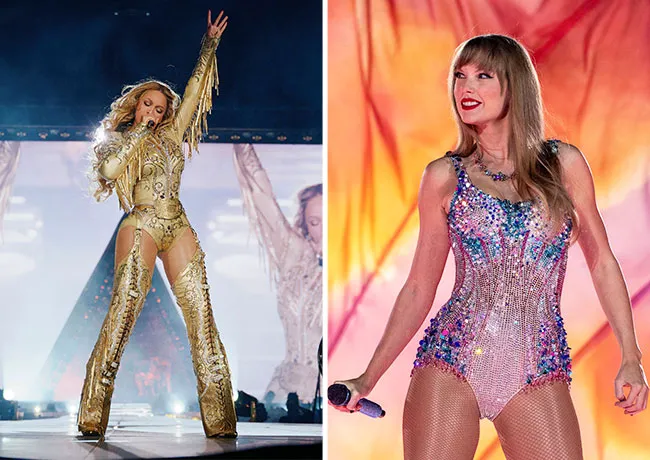 Beyonce and Taylor Swift on stage