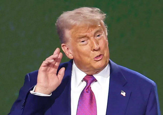 Donald Trump with tan on his face