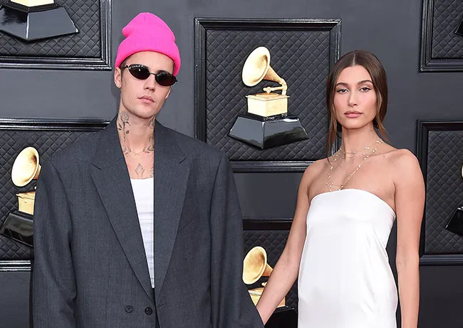 Justin Bieber and Hailey Bieber at the Grammys