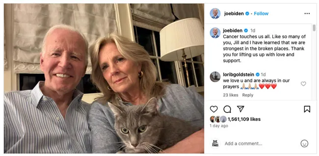 Joe and Jill Biden Instagram post