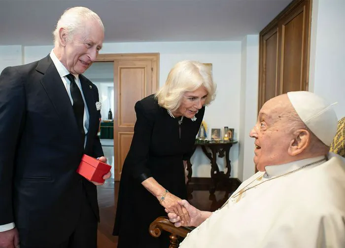 King Charles and Queen Camilla with Pope Francis April 2025