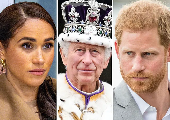 Meghan Markle, King Charles, and Prince Harry