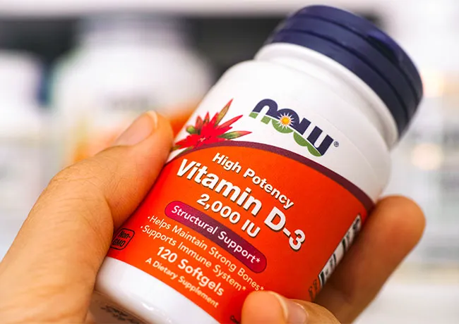 bottle of vitamin d pills