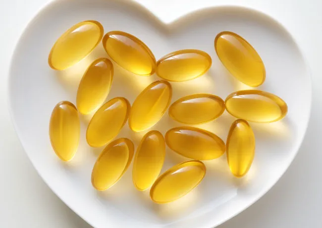omega-3 pills in a dish