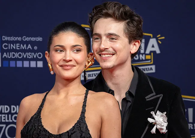 Kylie Jenner and Timothee Chalamet hugging