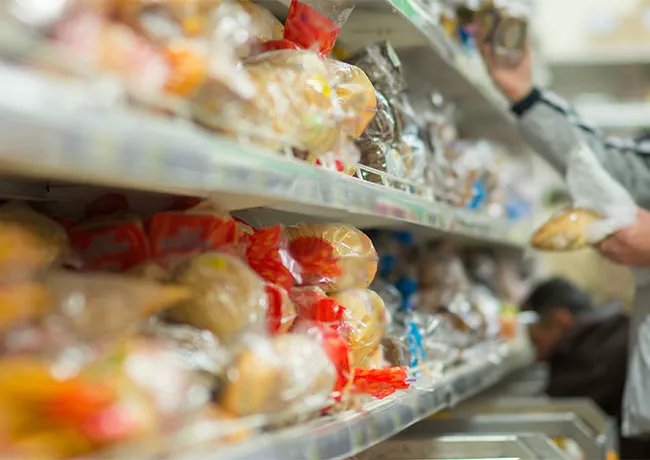 bread in the grocery store