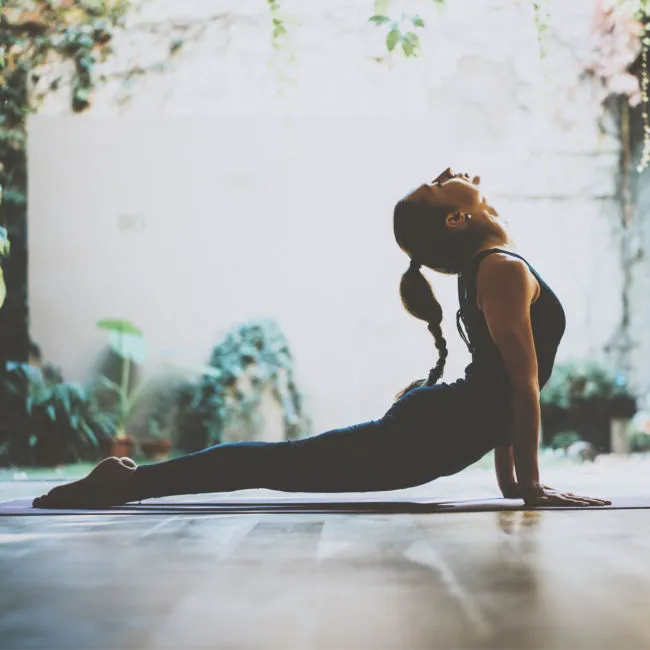 woman doing yoga