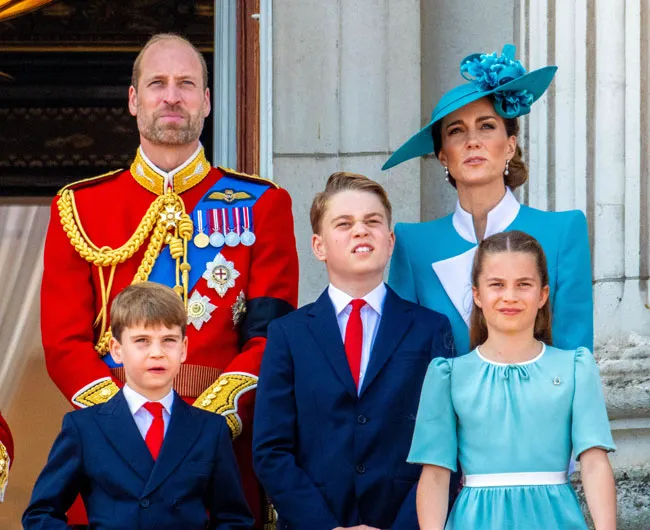 Kate Middleton with Prince William and children at Trooping the Color 2025