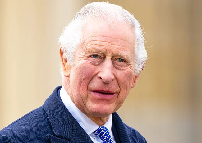 King Charles looking concerned