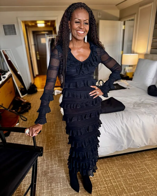 Michelle Obama wearing ruffle outfit