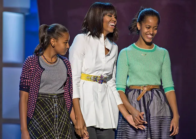 michelle obama with sasha and malia